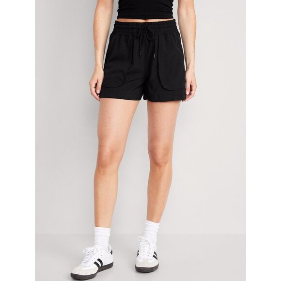Old Navy Women’s Stretch Tech High Rise Shorts 4” Inseam Quick Dry Size 4X Black - Picture 1 of 3